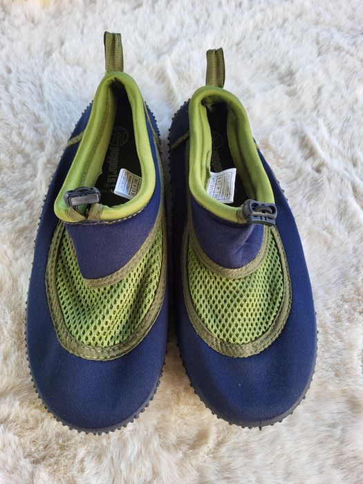Buty do wody 36 na kamienistą plażę basen czarno zielone Pepperts