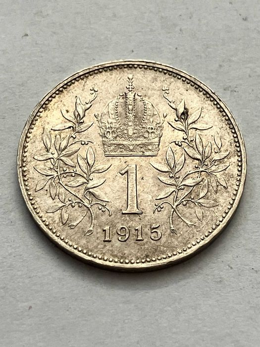 Austria 1915 - 1 korona - srebro - bardzo ładny stan