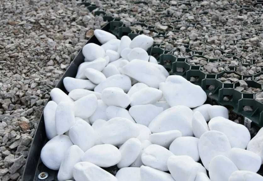 Otoczak Grecki Śnieżnobiały Kamień do Ogrodu Akwarium Opaska Rabata