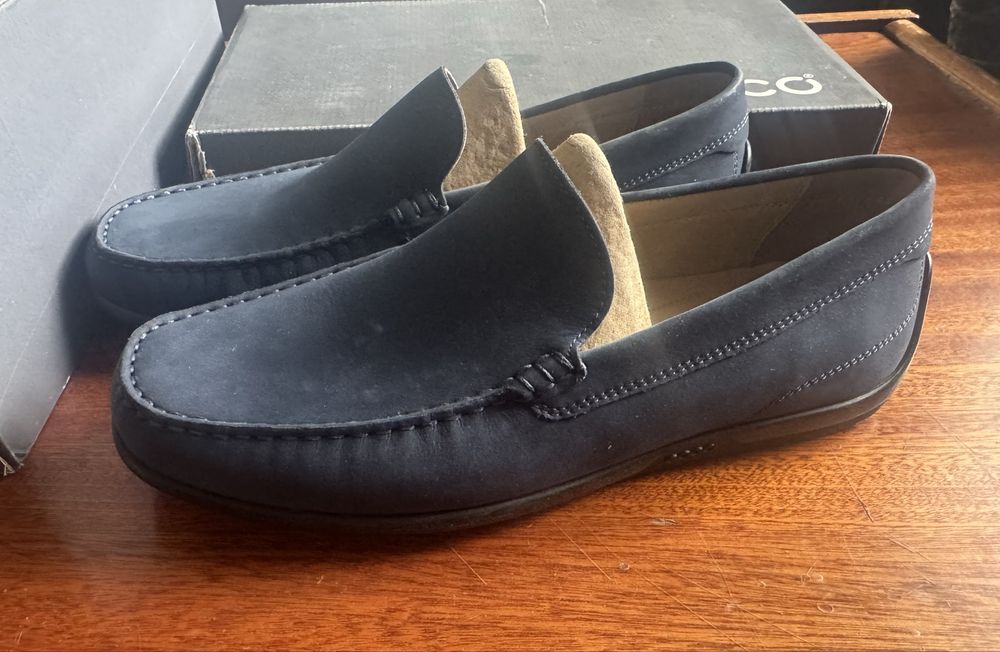 Мокасини Ecco classic moc 2.0 сині 41 розмір нубук НОВІ