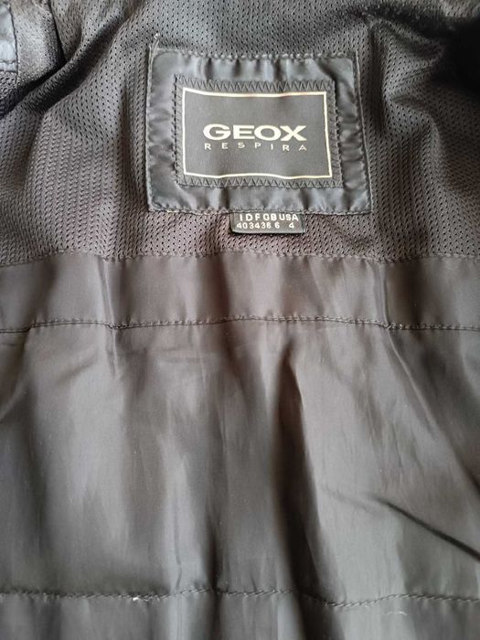 Skórzana kurtka damska Geox ciemny brąz 36