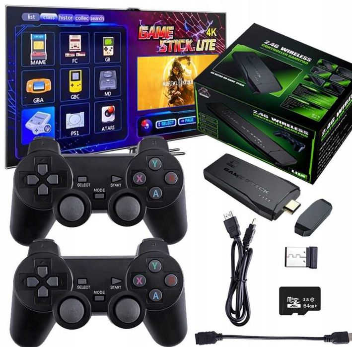Gra Telewizyjna 20000 Gier 2 Pady HDMI GRY PS1 Konsola PREZENT