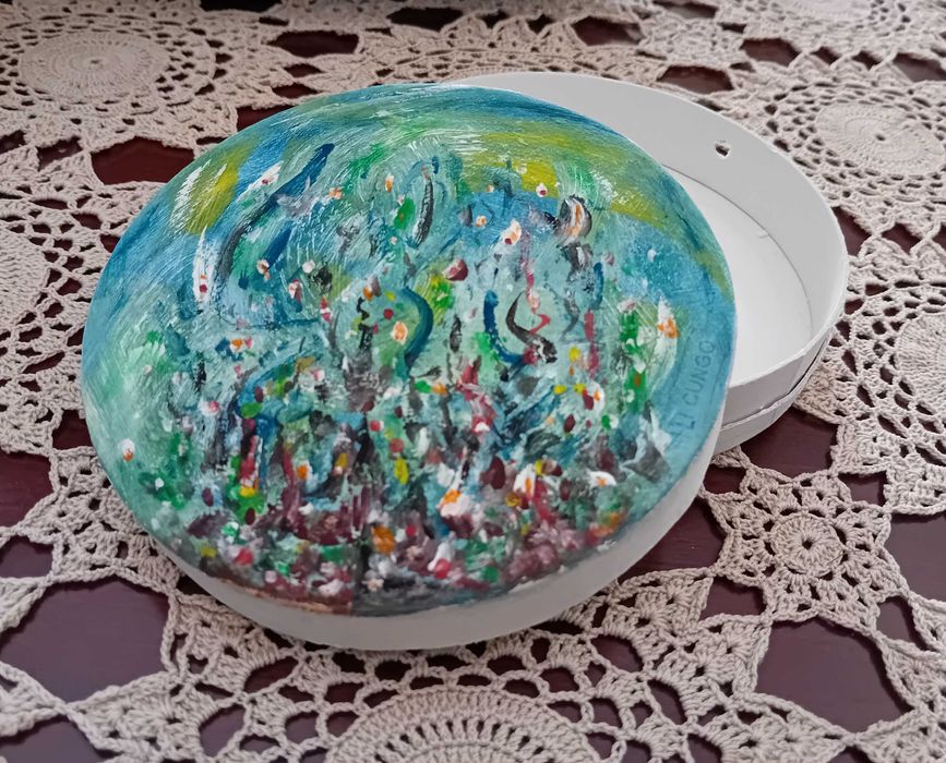 Decoração e artesanato caixa conceito upcycling