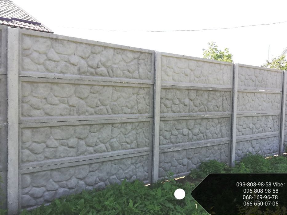 Бетонна Огорожа Евро-Забори Глянцева Залізобетонна Огорожа ЄВРО-ЗАБОР