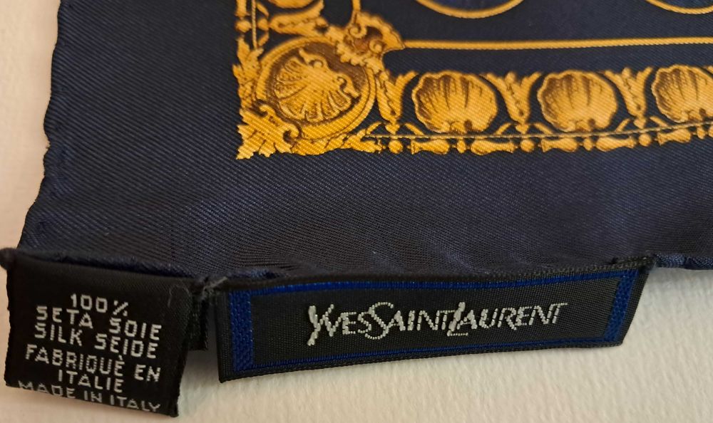 Yves Saint Laurent - Lenço de Bolso Homem Seda - Vintage