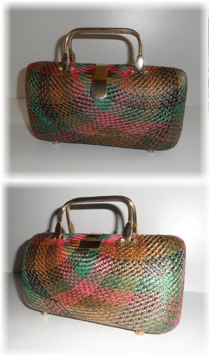 Unikat Torebka Piękny Kuferek Rękodzieło DESENYO BUNTAL PHILIPPINES A5