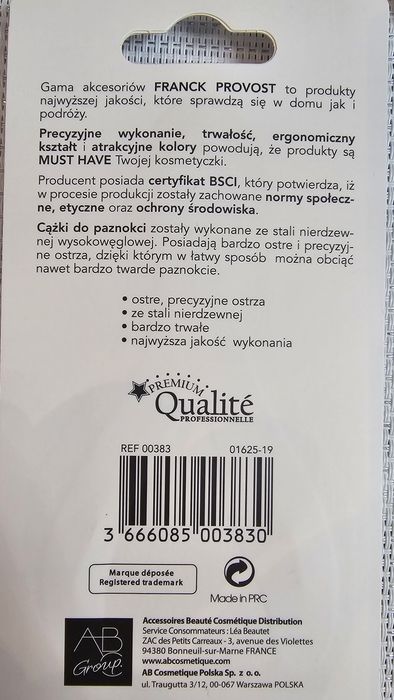 Nożyczki cążki do paznokci Franck Provost