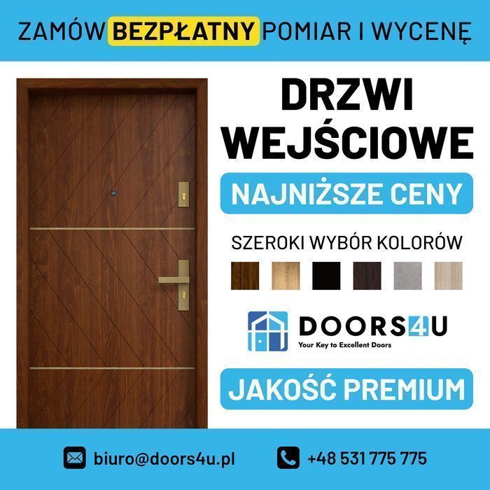 Drzwi z MONTAŻEM WEJŚCIOWE, zewnętrzne, do mieszkania - antywłamaniowe