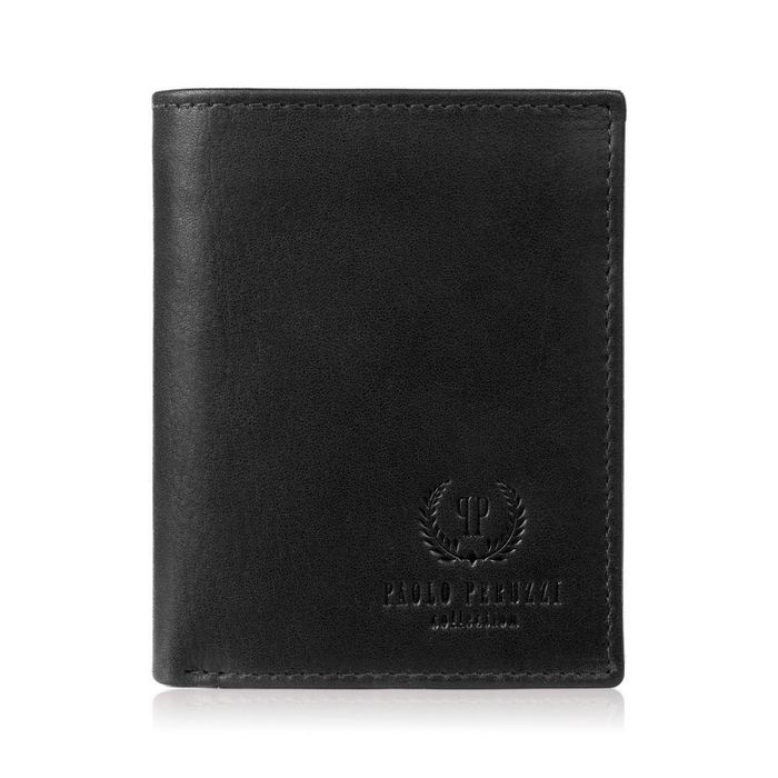 portfel męski skórzany mały czarny klasyczny paolo peruzzi ay-09-bl