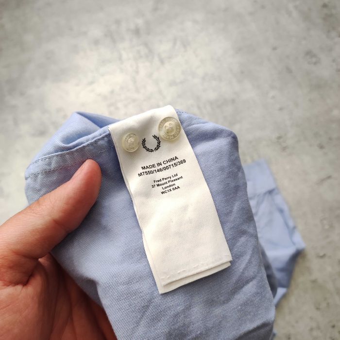 MĘSKA PREMIUM Luxury Elegancka Błękitna Koszula Kieszonka Fred Perry