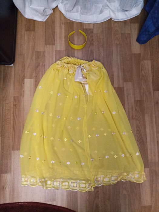 Накидка шифонова  з  вишивкою+обруч від 5-9 років