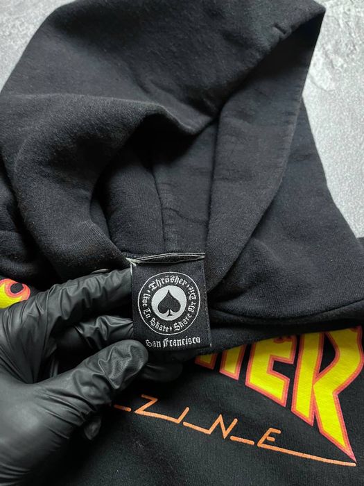 Вінтажна Кофта Худі Thrasher Трешер Великий Логотип Колір Чорний Розмір М