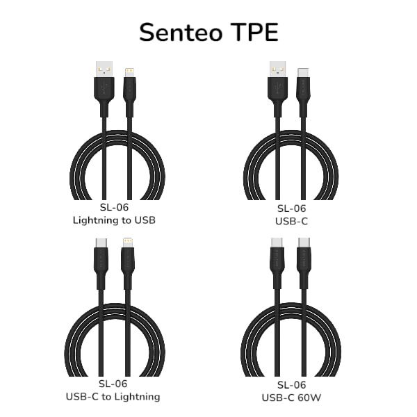 Кабель для заряджання Senteo SL-06 60W TPE USB-C Charge Cable