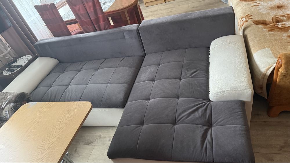 Kanapa narożnik elka „ L „ do wyprania łóżko szare