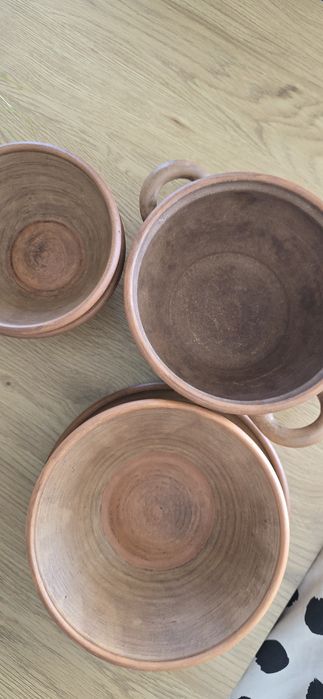 Глиняний український натуральний посуд набір