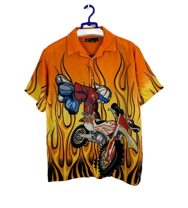 Koszula hawajska plażowa retro RAYON wakacyjna skate r. S