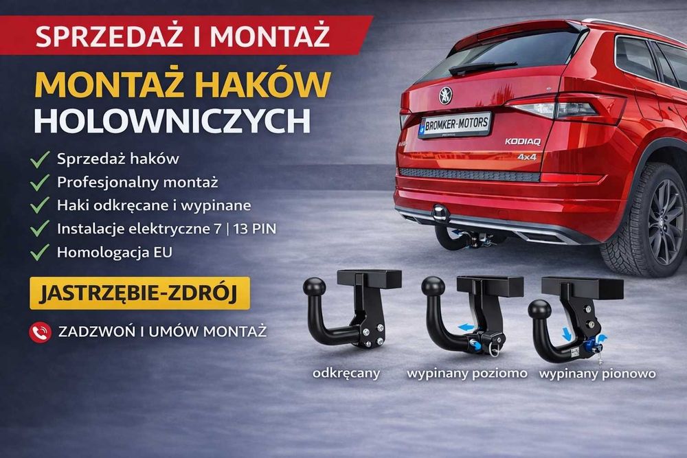 Haki holownicze – sprzedaż i montaż | Instalacja 7 i 13 PIN |