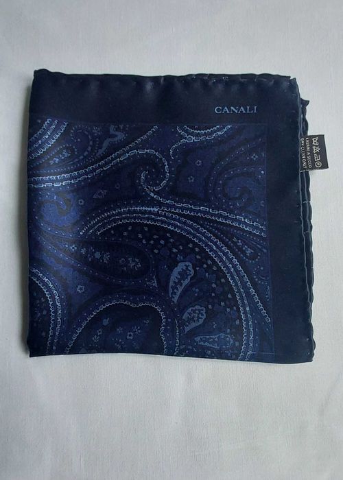 Canali, jedwabna poszetka męska (100% jedwab, wzór Paisley)