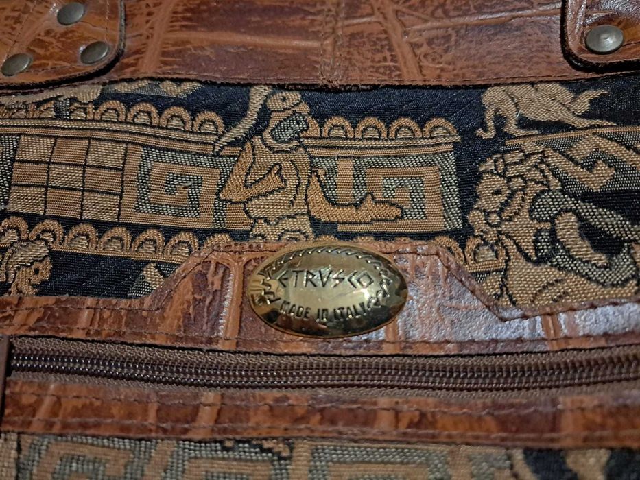 Torba podróżna. Firma trusco. Ciekawy wzór. Włoska skóra