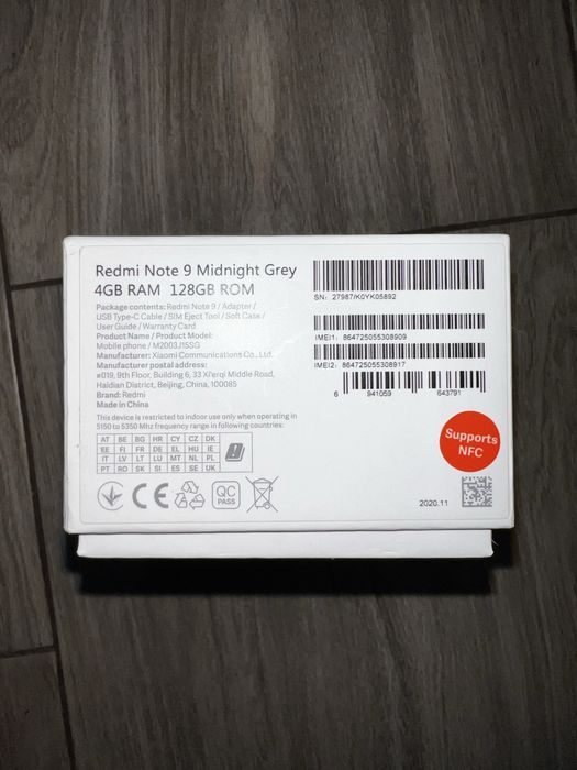 Niedziałający Redmi Note 9.