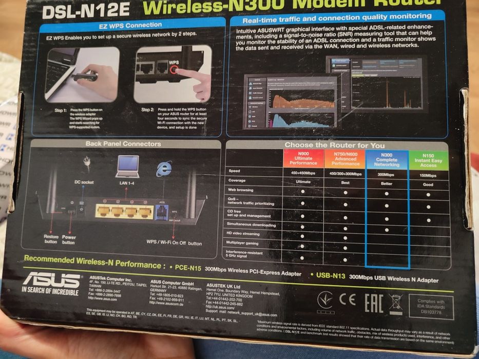 Router wifi Asus DSL N12E ADSL  300Mbps