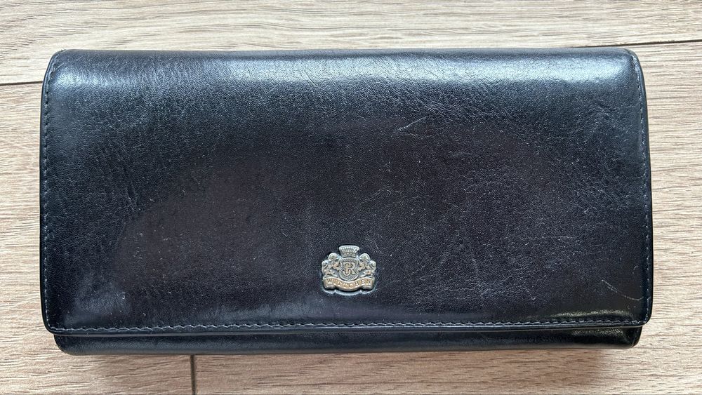 Skórzany czarny portfel Wittchen