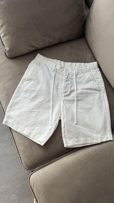 Білі оригінал шорти білі шорти льон котон Massimo Dutti