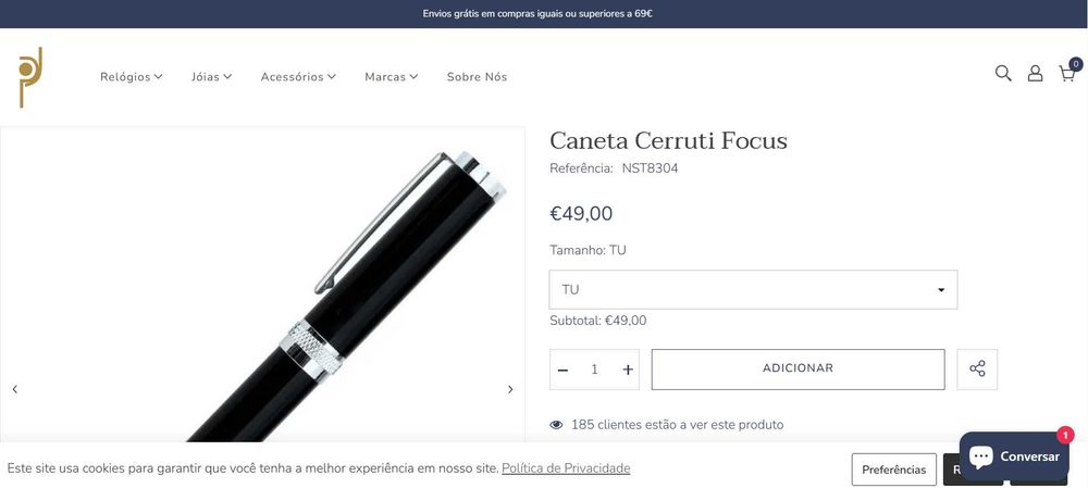 Caneta Cerruti Focus nova