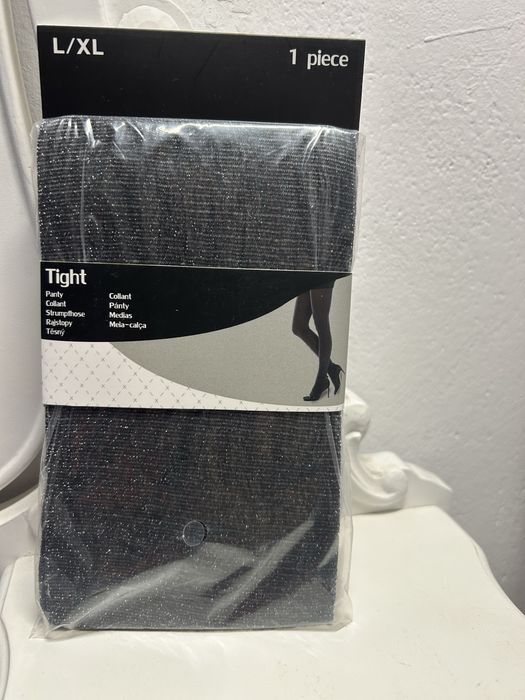 Rajstopy damskie „Tight” L/XL – czarno srebrne nr.8926