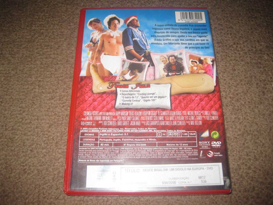 DVD "Deuce Bigalow: Um Gigolo na Europa" com Rob Schneider