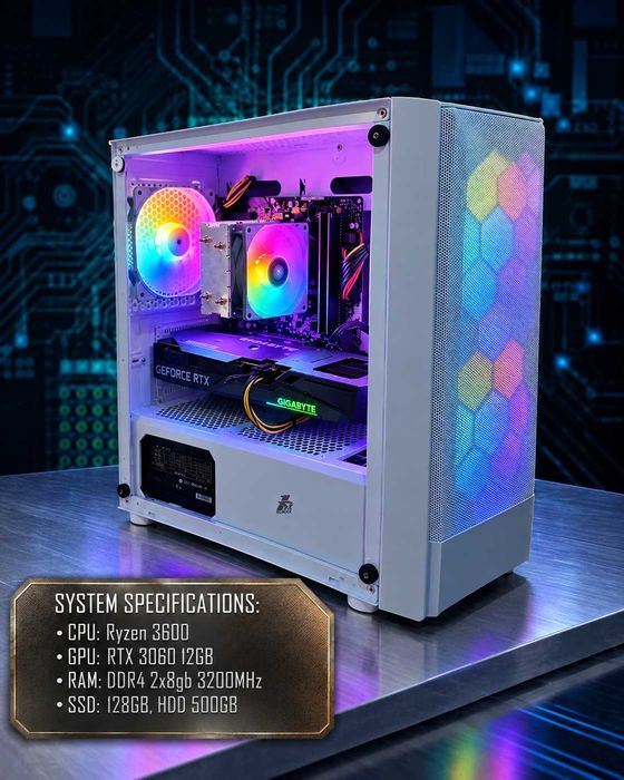 RTX 3060 12GB/Ryzen 3600/B450/DDR4 16GB/SSD ПК ігровий