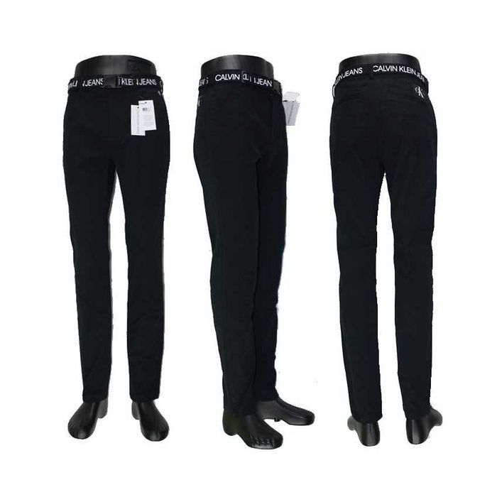 Nowe męskie spodnie Calvin Klein Jeans - Chino z paskiem oryg. rozmiar 16 W32/L31