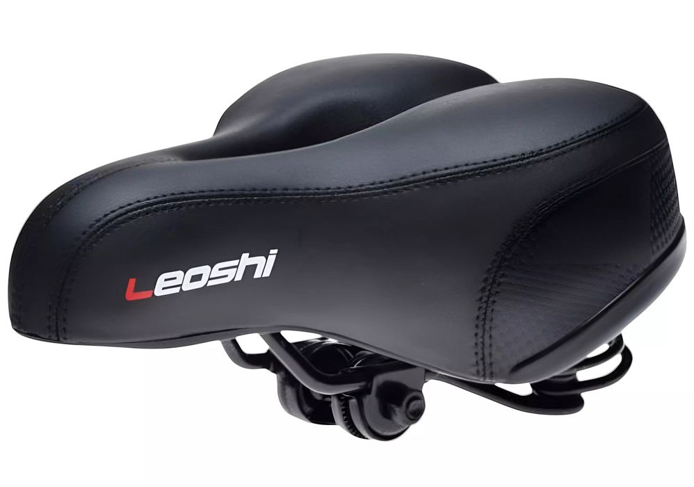 Siodełko rowerowe Leoshi 200mm na sprężynie czarne - AWR2073 nowe