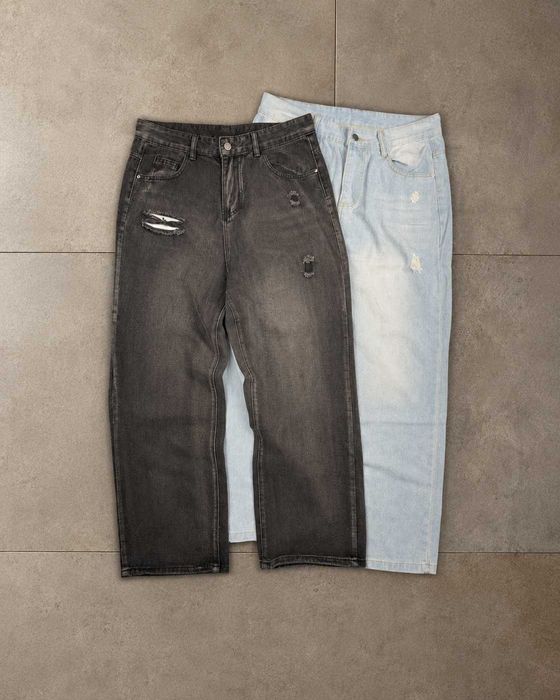 Джинсы прямые Balenciaga type distressed opium archive y2k