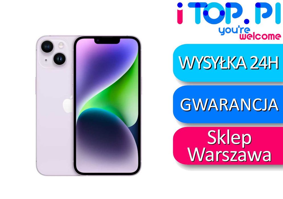 iPhone 14 128GB Fioletowy E-Sim I Gwar 12 ms I Sklep iTop Muranów