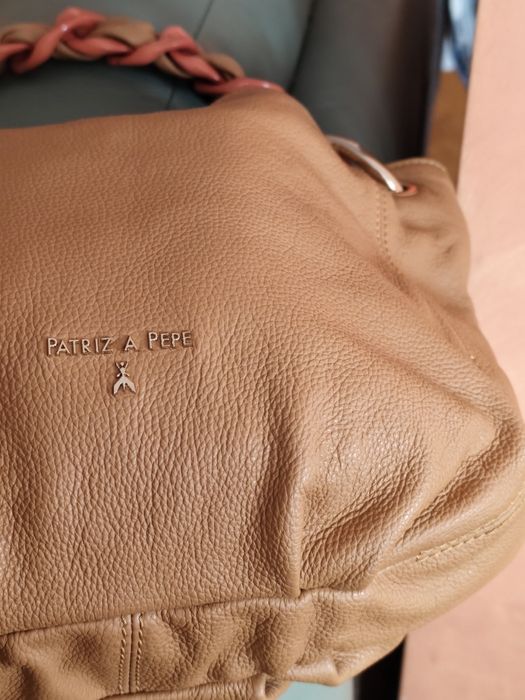 Patrizia Pepe torebka skórzana nowa kolor camel