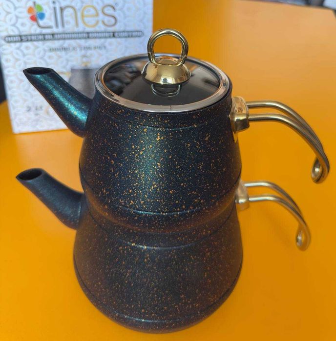 Чайник подвійний з заварником, Lines, Туреччина. Двоярусний чайник.