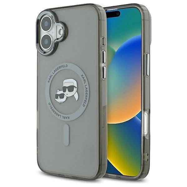 Etui Karl Lagerfeld IML Metal Karl&Choupette Head MagSafe na iPhone 16
