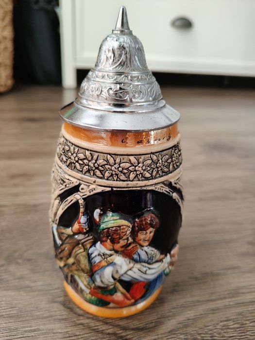 Ceramiczny kufel ozdobny do piwa, Made in GDR
