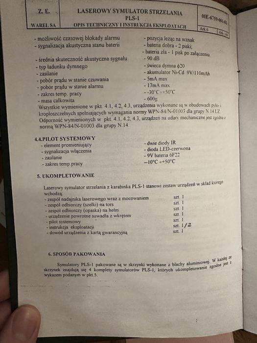 Laserowy System Strzelania PLS-1 WAREL - Komplet