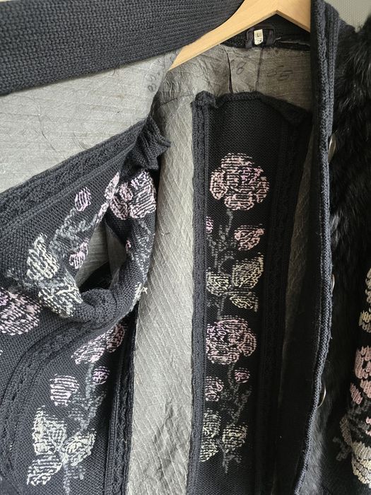 Kardigan wełniany handmade dziergany gruby i ciepły
