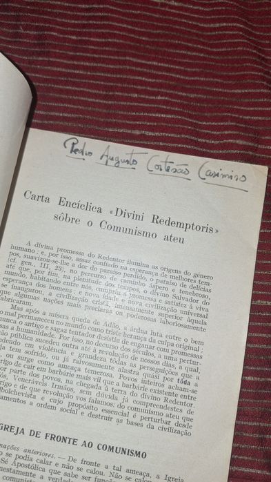 Carta enciclica divini redemptoris comunismo ateu 1937 raro