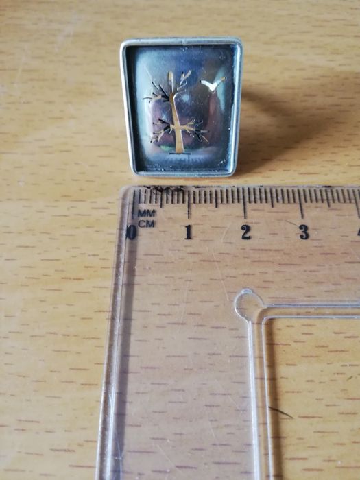 Pierścionek drzewko srebro oksydowane pr. 925