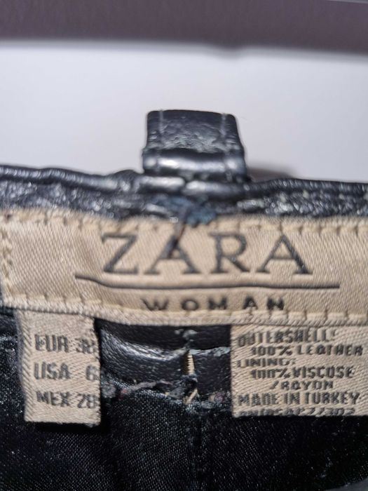 Calças de pele pretas da ZARA