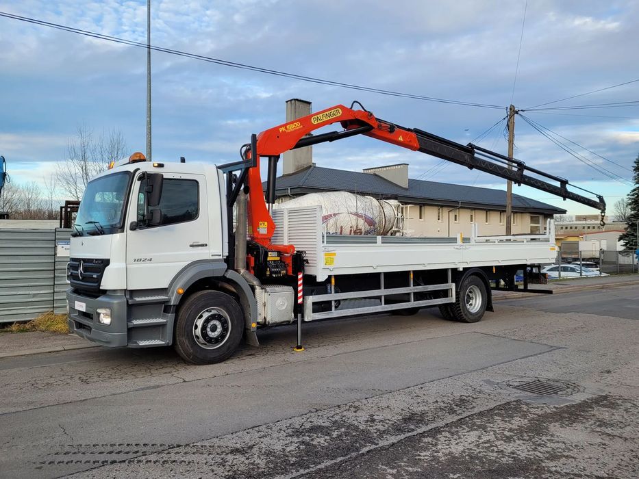 Mercedes-Benz AXOR 1824 // HDS PALFINGER 4 WYSUWY 12,20m PK 15500 // SKRZYNIA ŁADUNKOWA 8m.  Hiab Fassi Atlas Terex EURO4 1833 1829 4x4 6x4 6x2 6x6 ZAMIANA