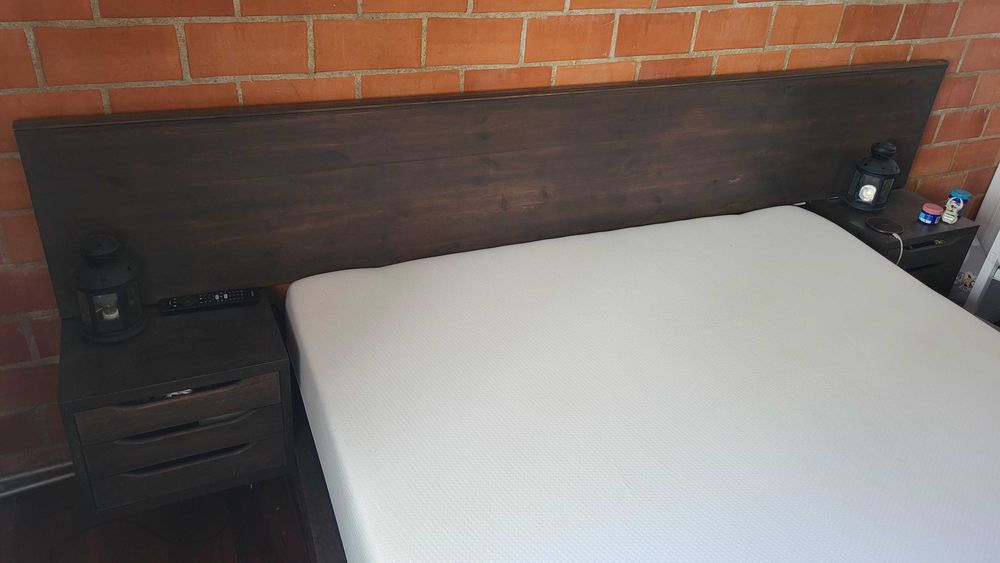 Cama completa madeira colchão 200x150