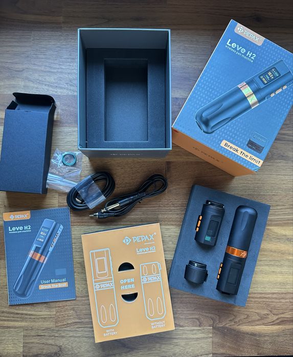 PEPAX Leve H2 — máquina de tatuagem sem fio (kit completo, como nova)