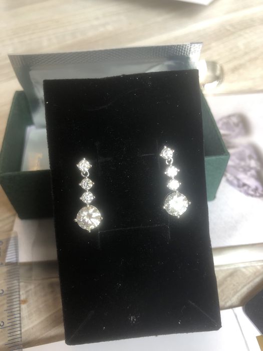 Jednokaratowe lab diament Moissanite kolczyki srebrne