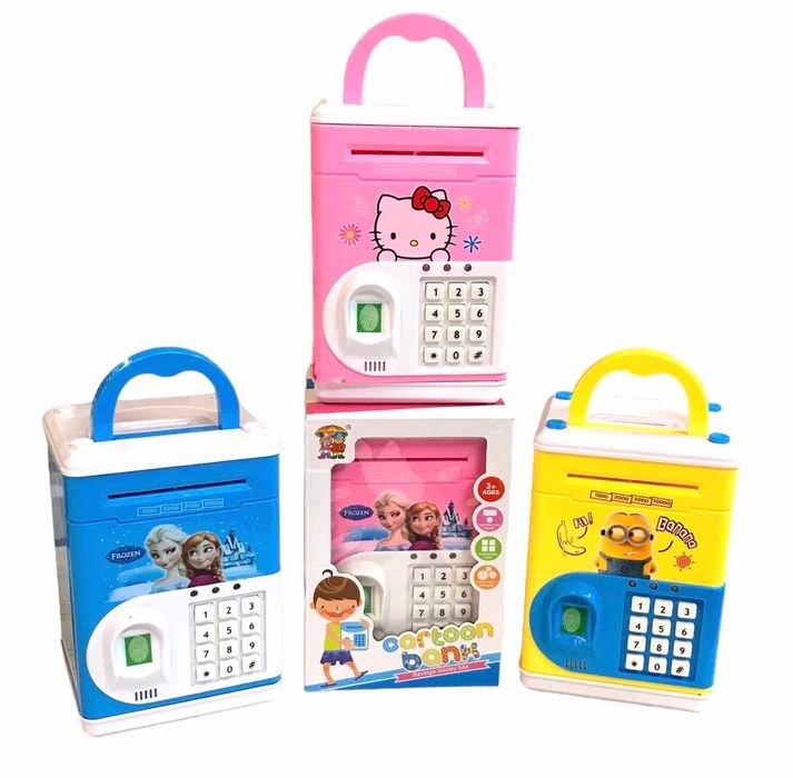 Дитяча скарбничка сейф Ельза та Анна з відбитком, ручка, кодовий замок