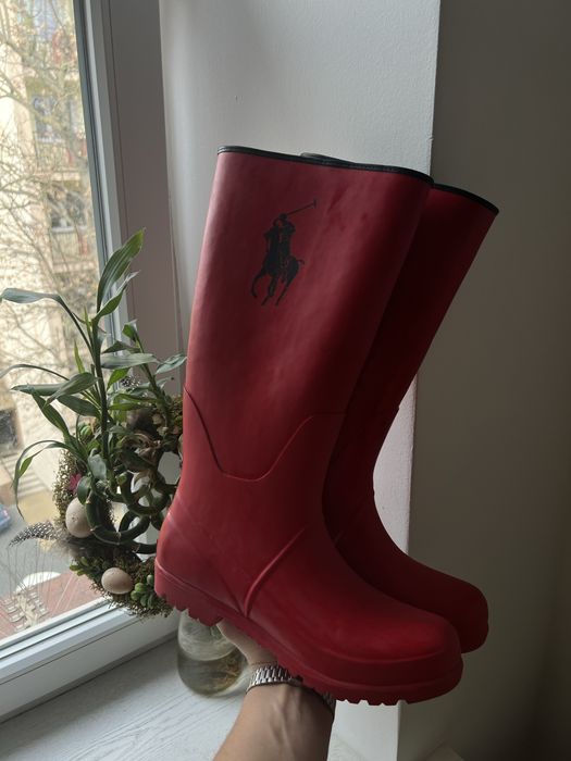 Kalosze Gumowe Polo Ralph Lauren Wysokie Big Logo Konika